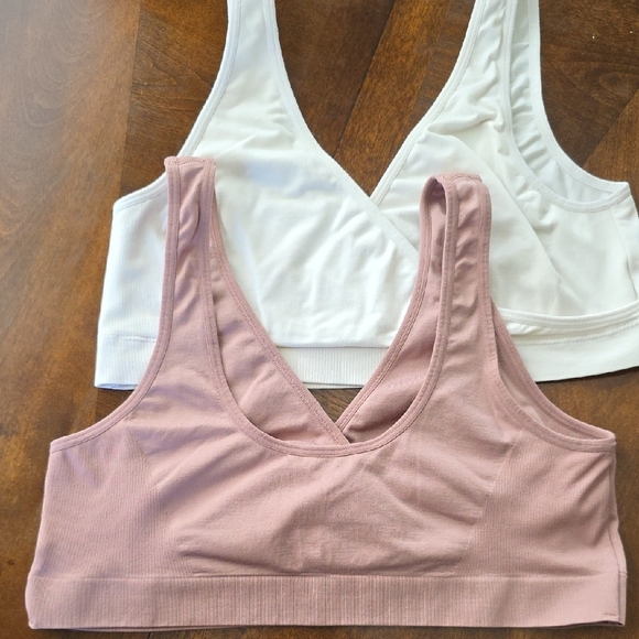 Auden Pink and White Intimates Set Nursing Bras - Picture 2 of 6